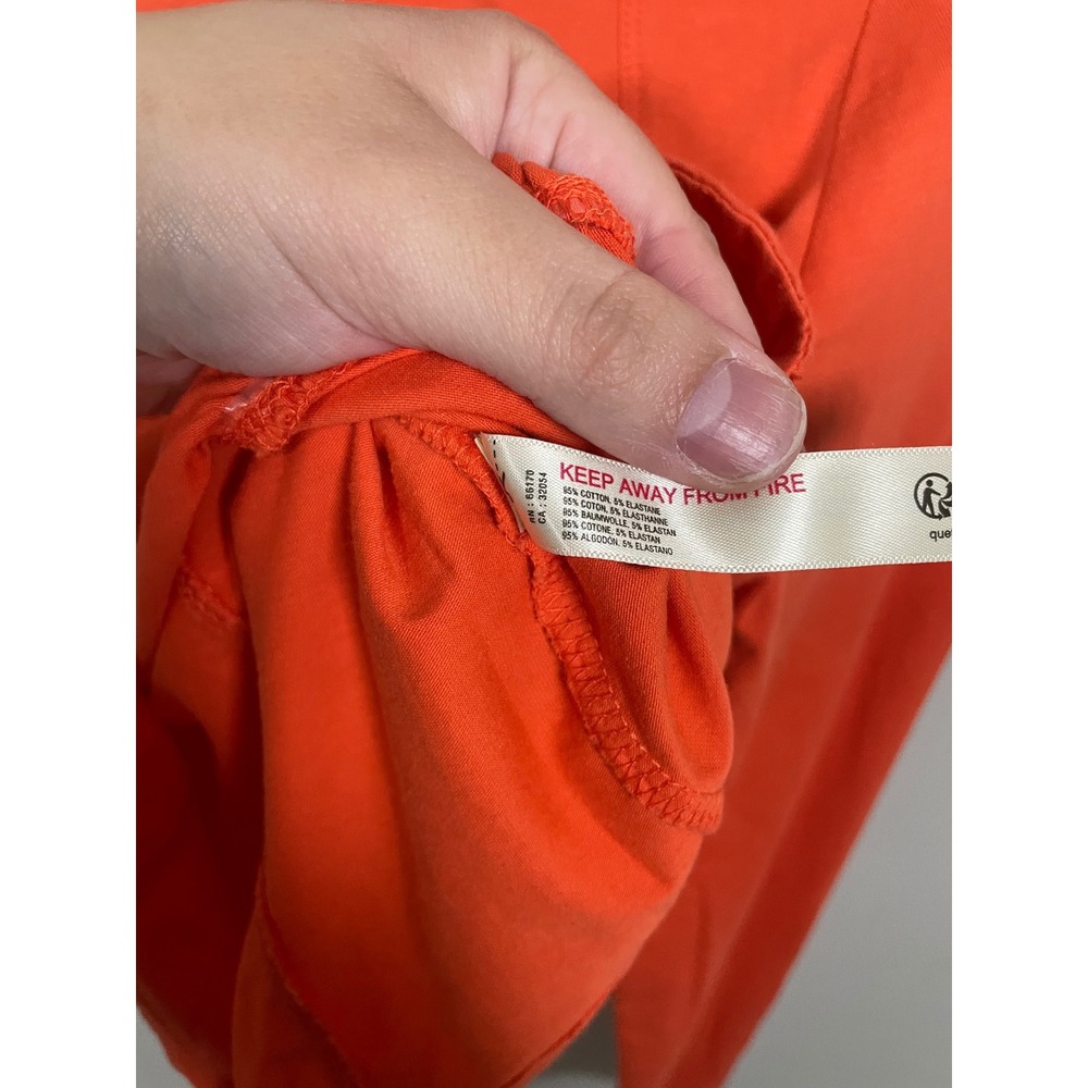 Anthropologie Daily Practice Orange Ruched Cropped Long Sleeve Size Medium - Picture 8 of 9